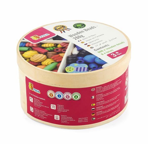 Набір для творчості Viga Toys Дерев'яні намистини (56002) - Pampik - 3