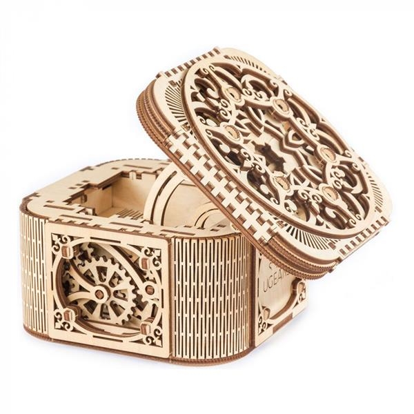 Дерев'яний механічний 3D конструктор Ugears Скринька з секретом (70031) - Pampik