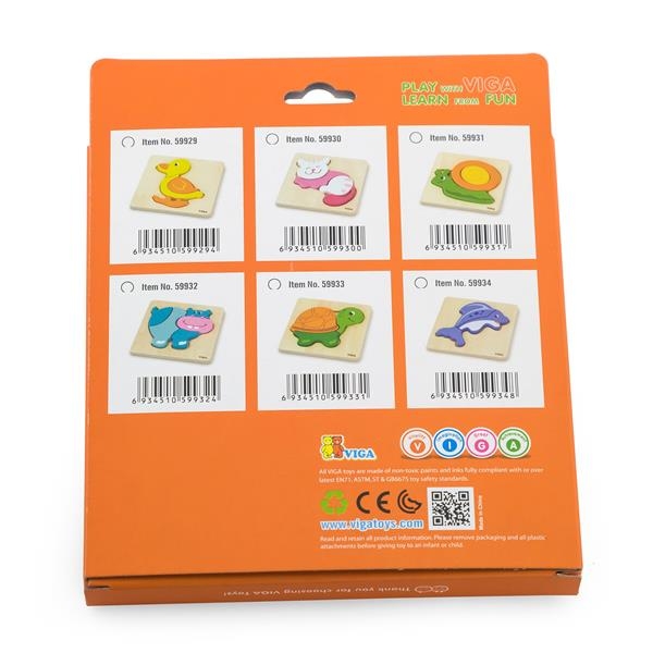 Дерев'яний мініпазл Viga Toys Равлик (59931) - Pampik - 3