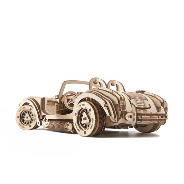 Деревянный механический 3D конструктор Ugears Гоночный автомобиль ДрифтКобра (70161) - Pampik - 2
