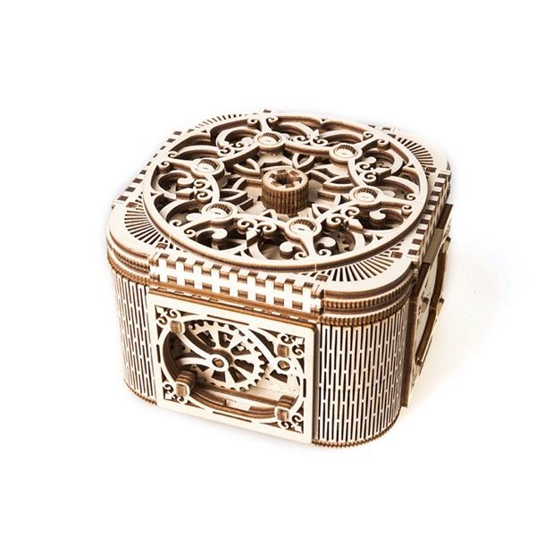 Дерев'яний механічний 3D конструктор Ugears Скринька з секретом (70031) - Pampik - 6