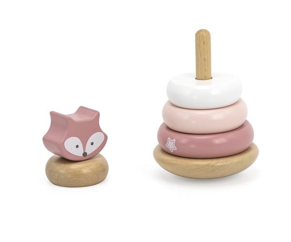 Набор деревянных игрушек PolarB Каталка и пирамидка Лисичка (44228) - Pampik - 2
