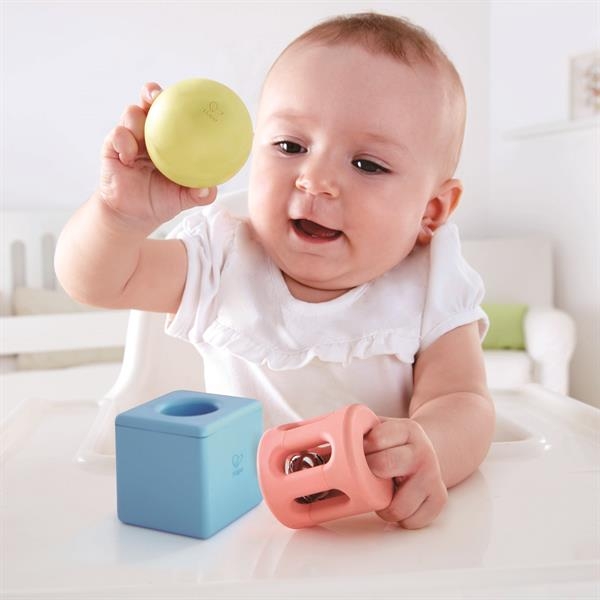 Набор погремушек Hape Геометрические фигуры 3 в 1 (E0454) - Pampik - 3