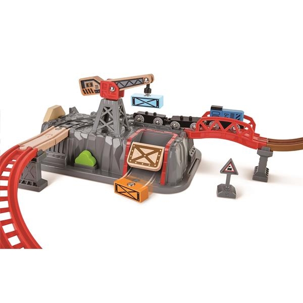 Игрушечная железная дорога Hape Строительный комплекс 50 эл. (E3764) - Pampik
