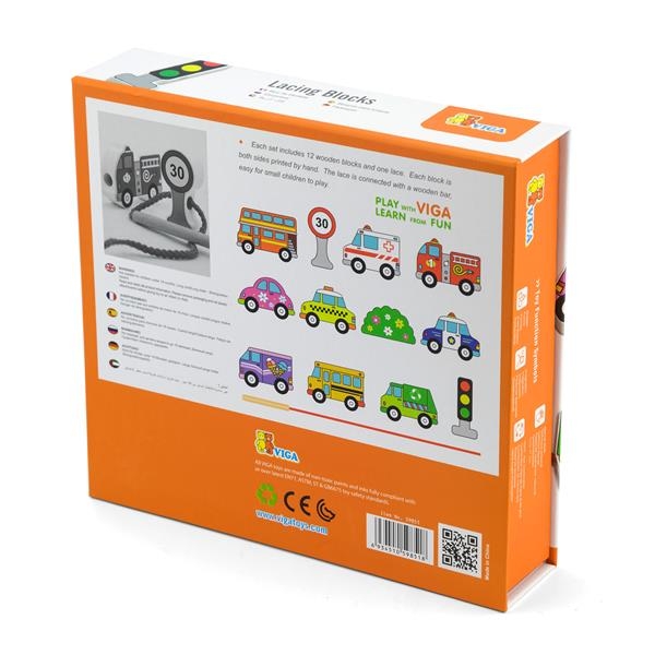 Деревянная шнуровка Viga Toys Автотранспорт (59851) - Pampik - 4