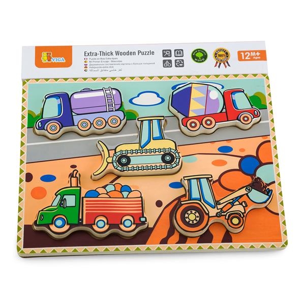 Деревянная рамка-вкладыш Viga Toys Спецмашины (56439) - Pampik - 2