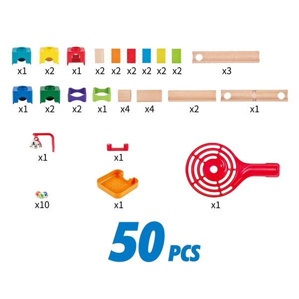 Конструктор-лабиринт Hape Marble Run Множество дорожек 50 эл. (E1102) - Pampik - 4