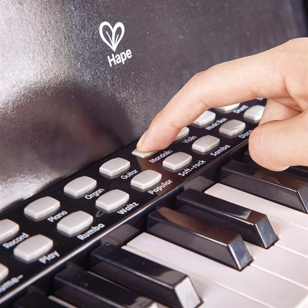 Дитяче піаніно Hape 25 клавіш зі стільцем і підсвіткою чорний (E0629) - Pampik - 7