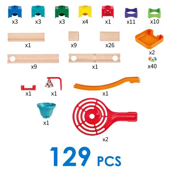 Конструктор-лабиринт Hape Marble Run Трюки и повороты 129 эл. (E1100) - Pampik - 5