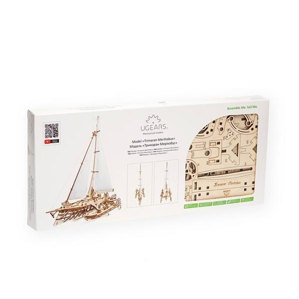 Дерев'яний механічний 3D конструктор Ugears Тримаран Меріхобус (70059) - Pampik - 9