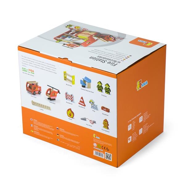 Деревянный игровой набор Viga Toys Пожарная станция (50828) - Pampik - 5