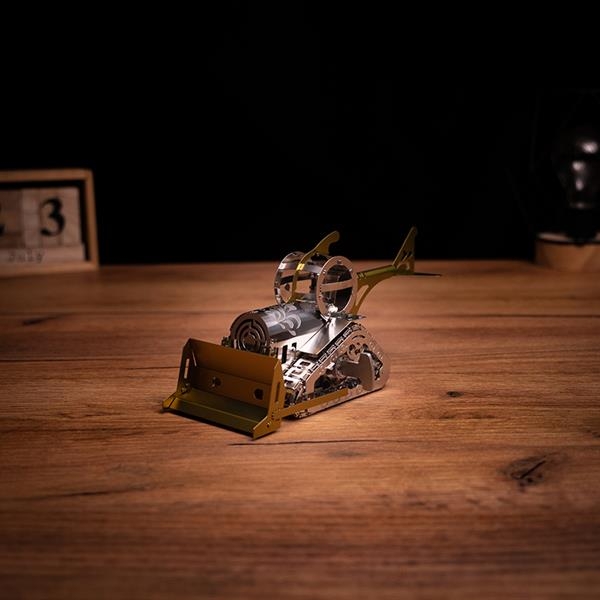 Колекційна модель-конструктор Metal Time Graceful CAT Бульдозер механічний, двоколірний (MT073) - Pampik - 2