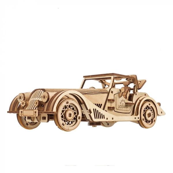 Деревянный механический 3D конструктор Ugears Спорткар Ловкая мышь (70202) - Pampik