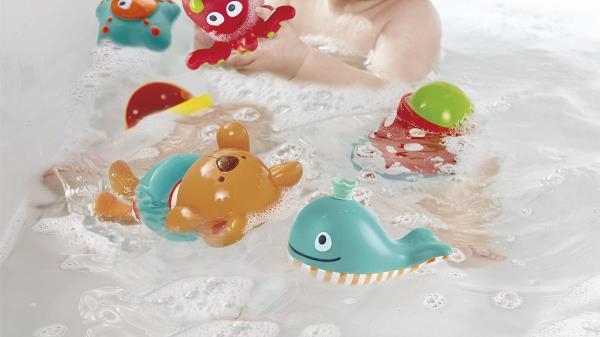 Набор игрушек для ванной Hape Мои первые игрушки для ванной 7 в 1 (E0220) - Pampik - 8