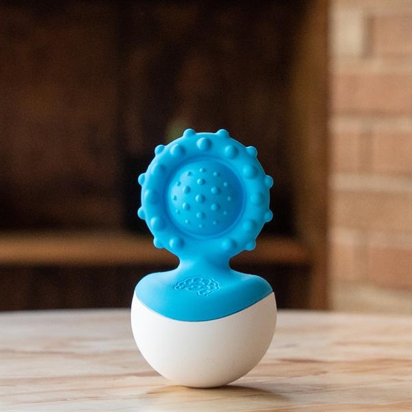 Прорізувач-неваляшка Fat Brain Toys dimpl wobl, блакитний (FA217-4) - Pampik - 3