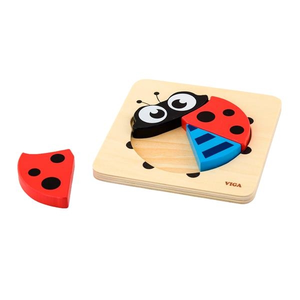 Деревянный минипазл Viga Toys Жук божья коровка (50168) - Pampik - 3