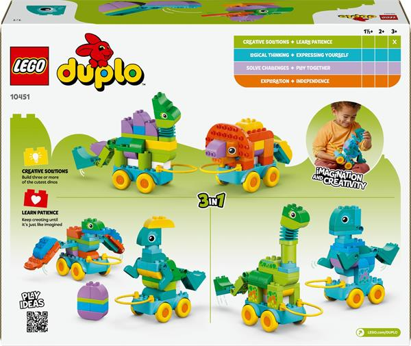 Конструктор LEGO DUPLO Town Динозаври на колесах 3 в 1, 108 деталей (10451) - Pampik - 2