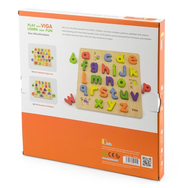 Деревянный пазл Viga Toys Английский алфавит строчные буквы (50125) - Pampik - 3