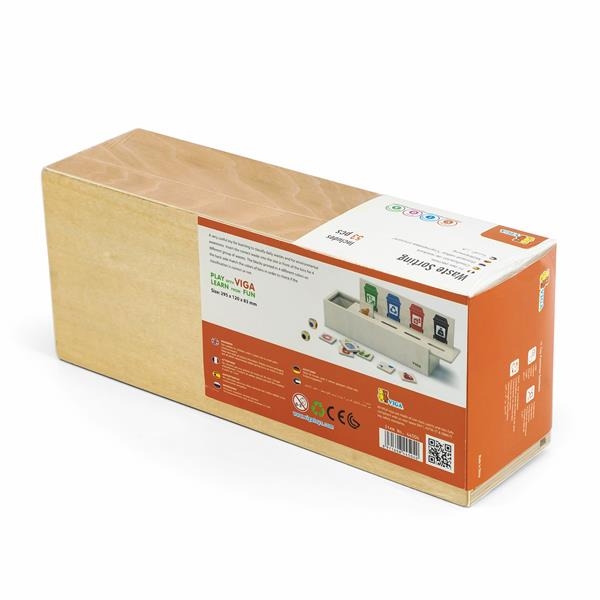 Деревянный сортер-игра Viga Toys Сортировка мусора (44504) - Pampik - 5