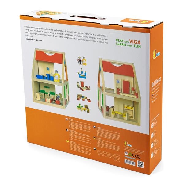 Ляльковий будинок Viga Toys Дерев'яний (56254) - Pampik - 3