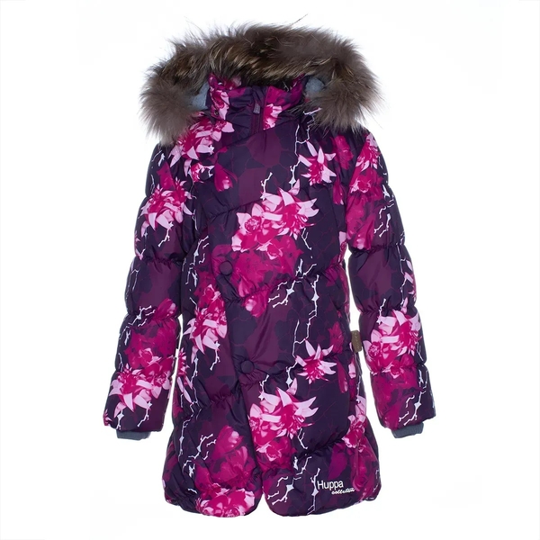 Куртка зимова Huppa Rosa 1, р.116, бордовий з принтом (17910130-91834-116) - Pampik