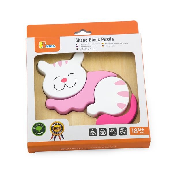 Дерев'яний мініпазл Viga Toys Кішечка (59930) - Pampik - 2