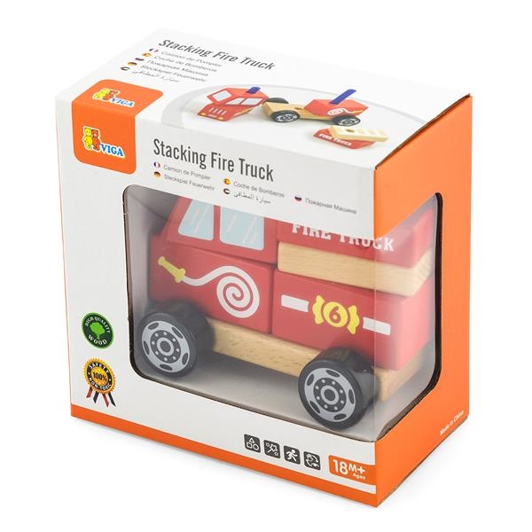 Деревянная пирамидка Viga Toys Пожарная машинка (50203FSC) - Pampik - 2