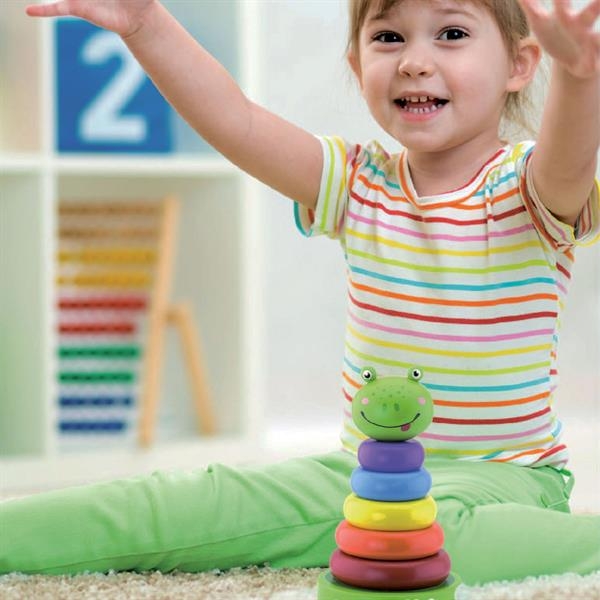 Дерев'яна пірамідка Viga Toys Жабка (50258) - Pampik - 4