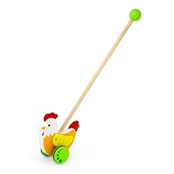 Деревянная каталка Viga Toys Петушок (50964) - Pampik