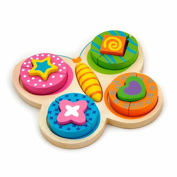 Деревянный пазл-сортер Viga Toys Бабочка (59924) - Pampik