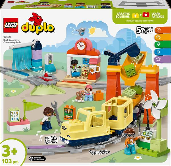 Конструктор LEGO DUPLO Town Большой интерактивный общественный поезд 103 детали (10428) - Pampik