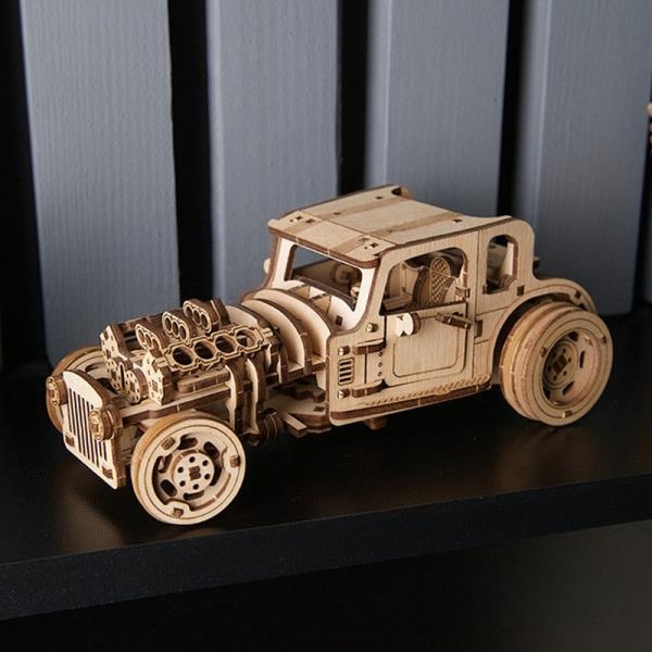 Деревянный механический 3D конструктор Ugears Хот Род Лютая мышь (70192) - Pampik - 10