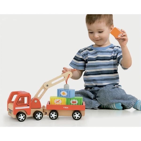 Дерев'яна машинка Viga Toys Автокран (50690) - Pampik - 5