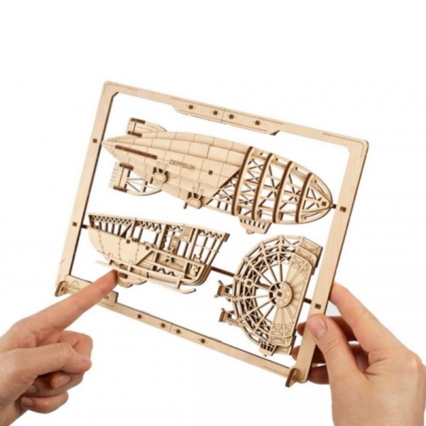 Деревянный механический 2.5D конструктор Ugears Цеппелин, 49 деталей (70208) - Pampik - 3