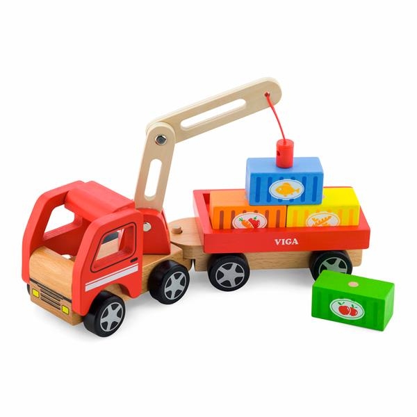 Дерев'яна машинка Viga Toys Автокран (50690) - Pampik