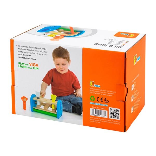 Дерев'яна стукалка Viga Toys Звірята (50683) - Pampik - 3