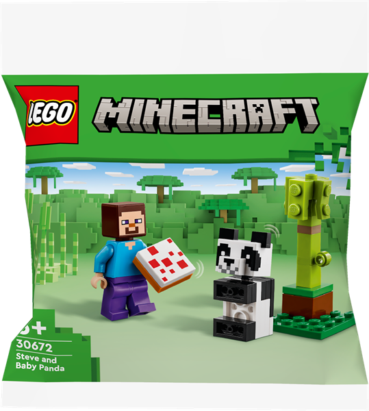 Конструктор LEGO Minecraft Стів і малюк-панда, 35 деталей (30672) - Pampik