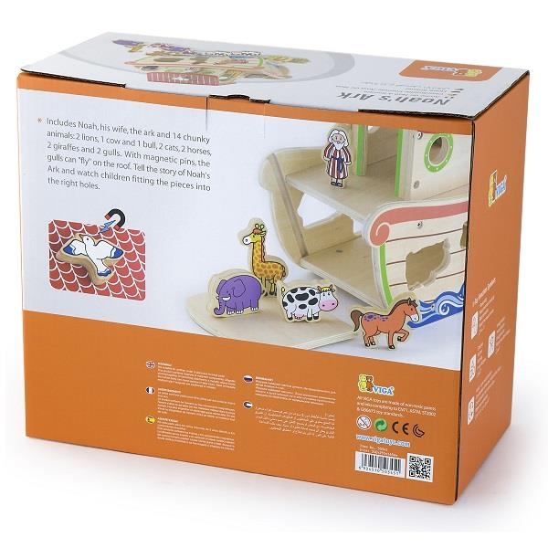 Деревянный сортер Viga Toys Ковчег со зверьками (50345) - Pampik - 4