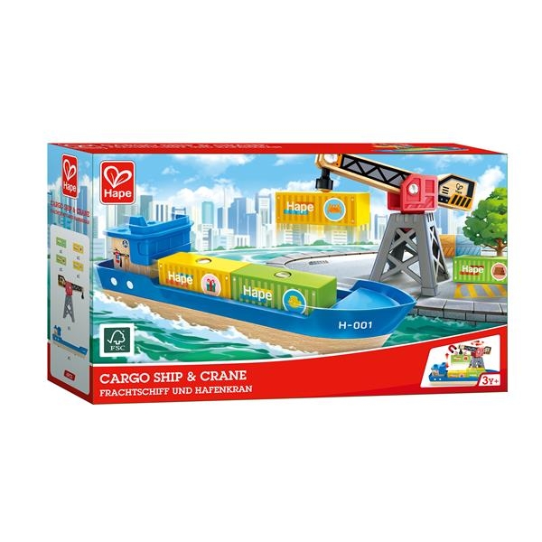 Набір для залізниці Hape Корабель із краном (E3792) - Pampik - 6