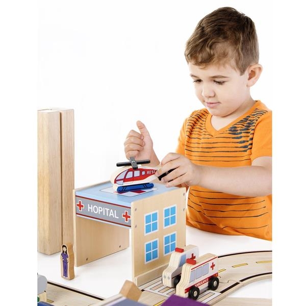 Набір будівель Guidecraft Block Play до дороги з дерева, 6 шт. (G6716) - Pampik - 9