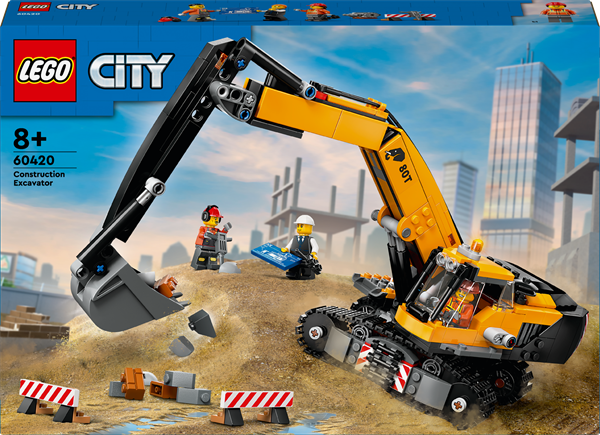 Конструктор LEGO City Жовтий будівельний екскаватор 633 деталі (60420) - Pampik - 2