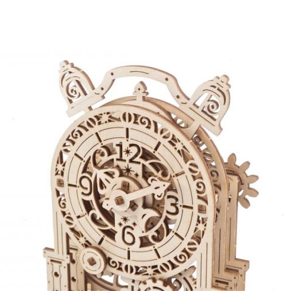 Деревянный механический 3D конструктор Ugears Винтажный будильник (70163) - Pampik - 12
