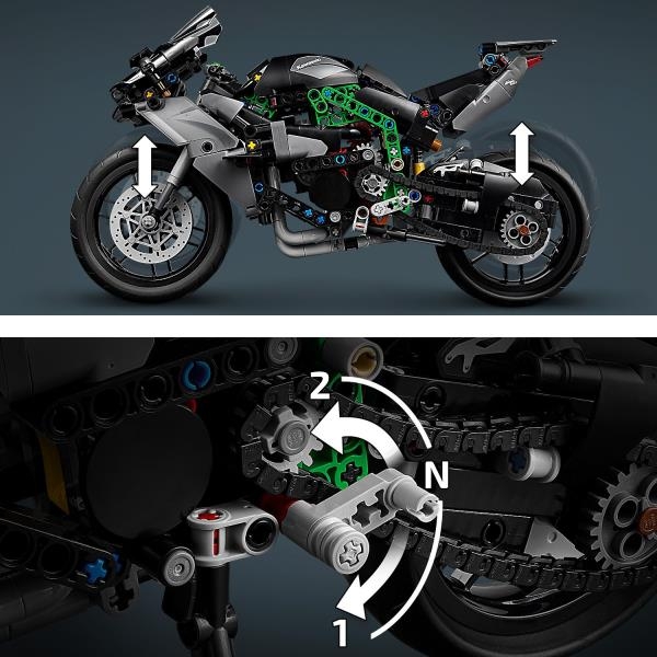 Конструктор LEGO Technic Мотоцикл Kawasaki Ninja H2R 643 деталі (42170) - Pampik - 5