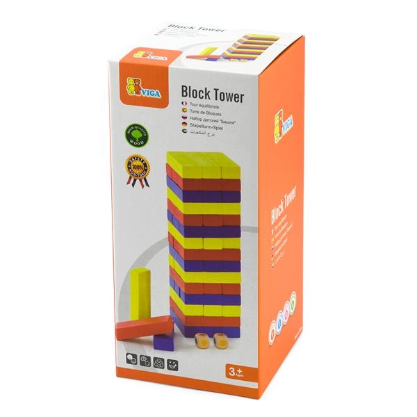 Настольная игра Viga Toys Цветная дженга деревянная (56215) - Pampik - 2