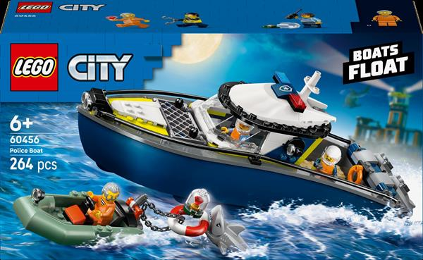 Конструктор LEGO City Переслідування на поліцейському катері, 264 деталі (60456) - Pampik