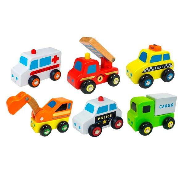 Набір машинок Viga Toys Спецтранспорт 6 шт. (59621) - Pampik - 2