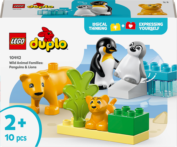 Конструктор LEGO DUPLO Сімейства диких тварин: пінгвіни та леви 10 деталей (10442) - Pampik - 2
