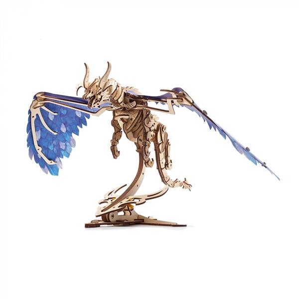 Деревянный механический 3D конструктор Ugears Дракон Ураган (70151) - Pampik