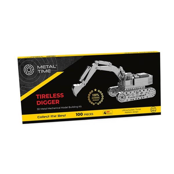Колекційна модель-конструктор Metal Time Tireless Digger Екскаватор механічний, 100 деталей (MT043) - Pampik - 9