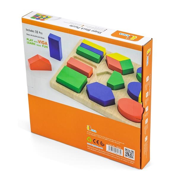 Деревянный пазл-сортер Viga Toys Части фигур (58573) - Pampik - 4